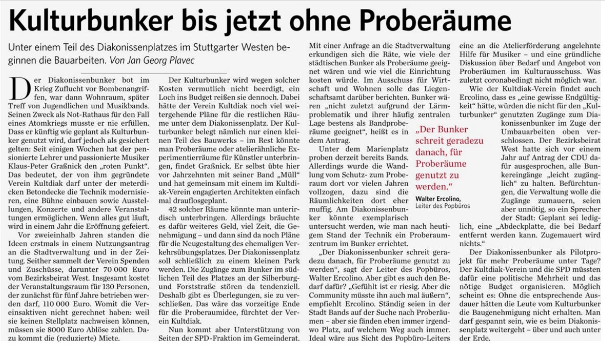 Artikel von Jan Georg Plavec in der Stuttgarter Zeitung vom 29. Juli 2020